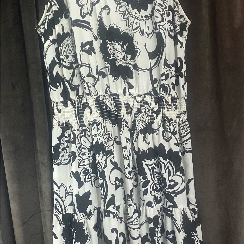 Ralph Lauren Black and White Sleeveless Maxi Sundress